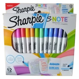 MARC PERM SHARPIE PUNTA CINCEL C/12 COLORES PASTEL SNOTE 2133103 /36