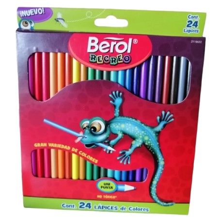 PINTURAS BEROL RECREO C/24 COLORES LARGOS 2118632