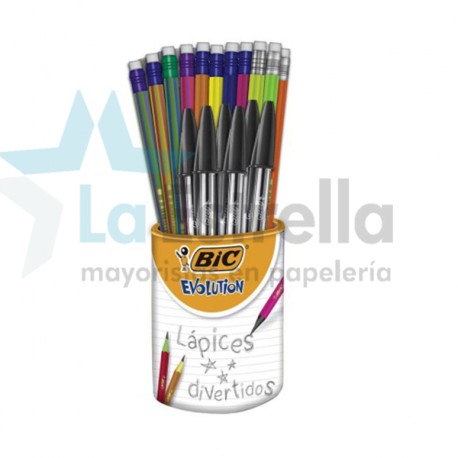 LAPIZ BIC EVOLUTION COLORES SURTIDOS 36 PZAS /12