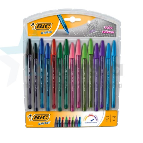 BOLIGRAFO BIC CRISTAL PREC Y SUAVIDAD SURT 0.7 MM EX/15PZAS /15