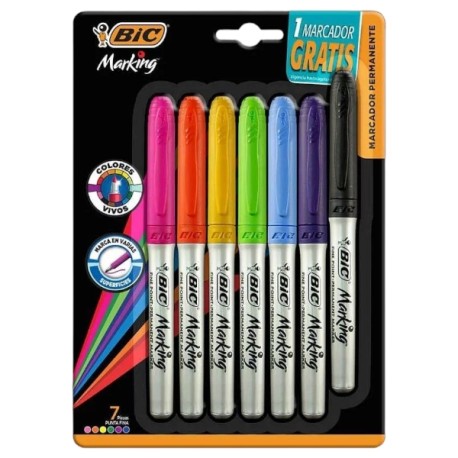 MARC PERM BIC MARKING COLORES INTENSOS 1.1 MM C/6 PIEZAS +1 /24