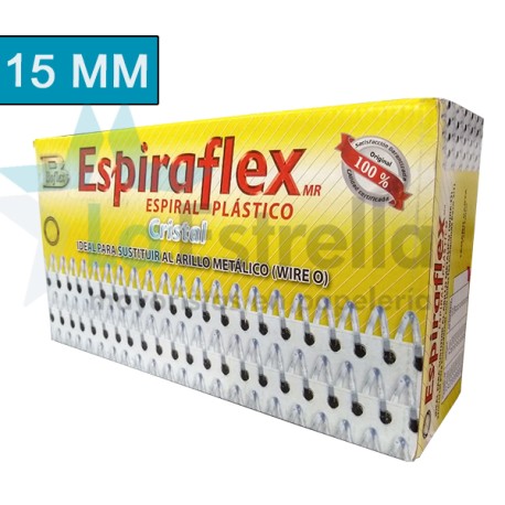 ESPIRAL PLASTICO 3:1 BOFLEX 15 MM TRANSPARENTE P/140 H 55 ESP / 12