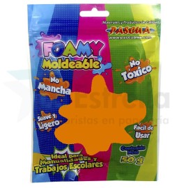 FOAMY MOLDEABLE PASCUA 50 GRS NARANJA FLUORESCENTE / 24