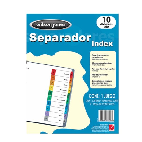 SEPARADOR WILSON JONES 10 DIV P1347 /24