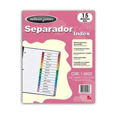 SEPARADOR WILSON JONES 15 DIV P1365 /24