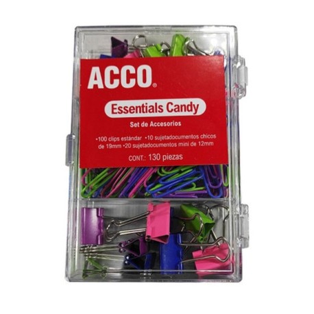 SET DE ESCRITORIO ACCO C/ ACCESORIOS ESSENCIALS CANDY NEON 130PZS P4722 / 12