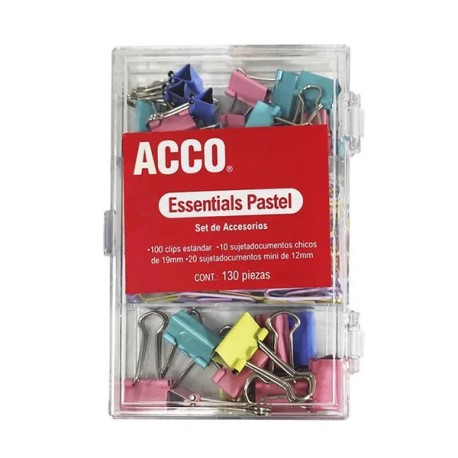 SET DE ESCRITORIO ACCO C/ ACCESORIOS ESSENCIALS PASTEL 130PZS P4471 / 12