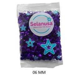 LENTEJUELA SELANUSA MED. 06 MM MORADO DE 20 GRS /50