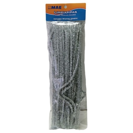 LIMPIA PIPAS METALICO PLATA L100M-PL /100