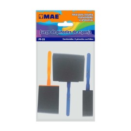 PINCEL DE ESPONJA MAE C/3 PIEZAS SURTIDAS MOD. PF-35