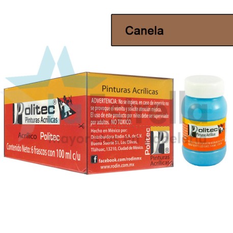 PINTURA ACRIL POLITEC ESC 100 ML CANELA RODIN 339 /6