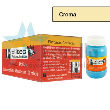 PINTURA ACRIL POLITEC ESC 100 ML CREMA RODIN 320 /6