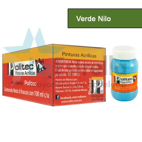 PINTURA ACRIL POLITEC ESC 100 ML VERDE NILO RODIN 325 /6