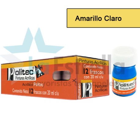 PINTURA ACRIL POLITEC ESC 20 ML AMARILLO CLARO RODIN 327 /12