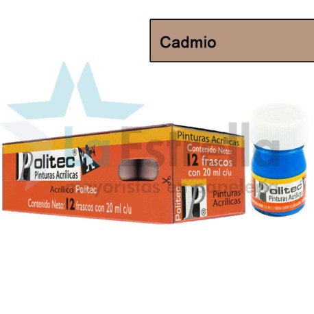 PINTURA ACRIL POLITEC ESC 20 ML CADMIO RODIN 341 /12