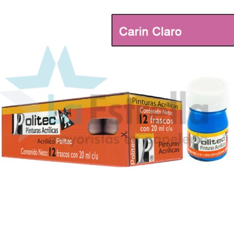 PINTURA ACRIL POLITEC ESC 20 ML CARMIN CLARO RODIN 323 /12