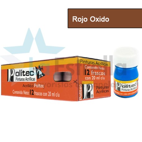 PINTURA ACRIL POLITEC ESC 20 ML ROJO OXIDO RODIN 305 /12