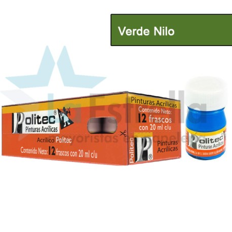 PINTURA ACRIL POLITEC ESC 20 ML VERDE NILO RODIN 325 /12