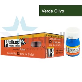 PINTURA ACRIL POLITEC ESC 20 ML VERDE OLIVO RODIN 336 /12