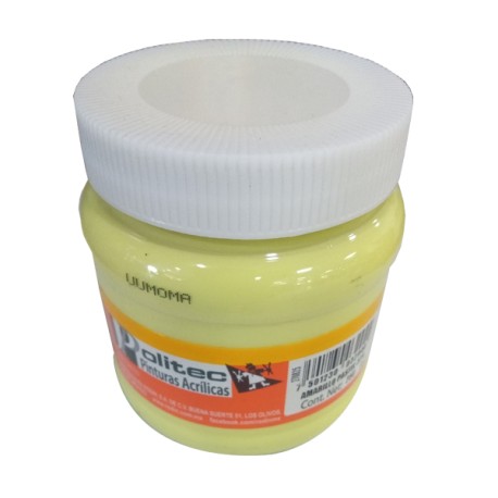 PINTURA ACRIL POLITEC ESC 250 ML AMARILLO PASTEL RODIN 329 /12